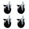 Service Caster 5'' Soft Rubber Wheel Swivel 7/8'' Square Stem Caster Set with Brake, 4PK SCC-SQ20S514-SRS-PLB-78-4 - alternate 1